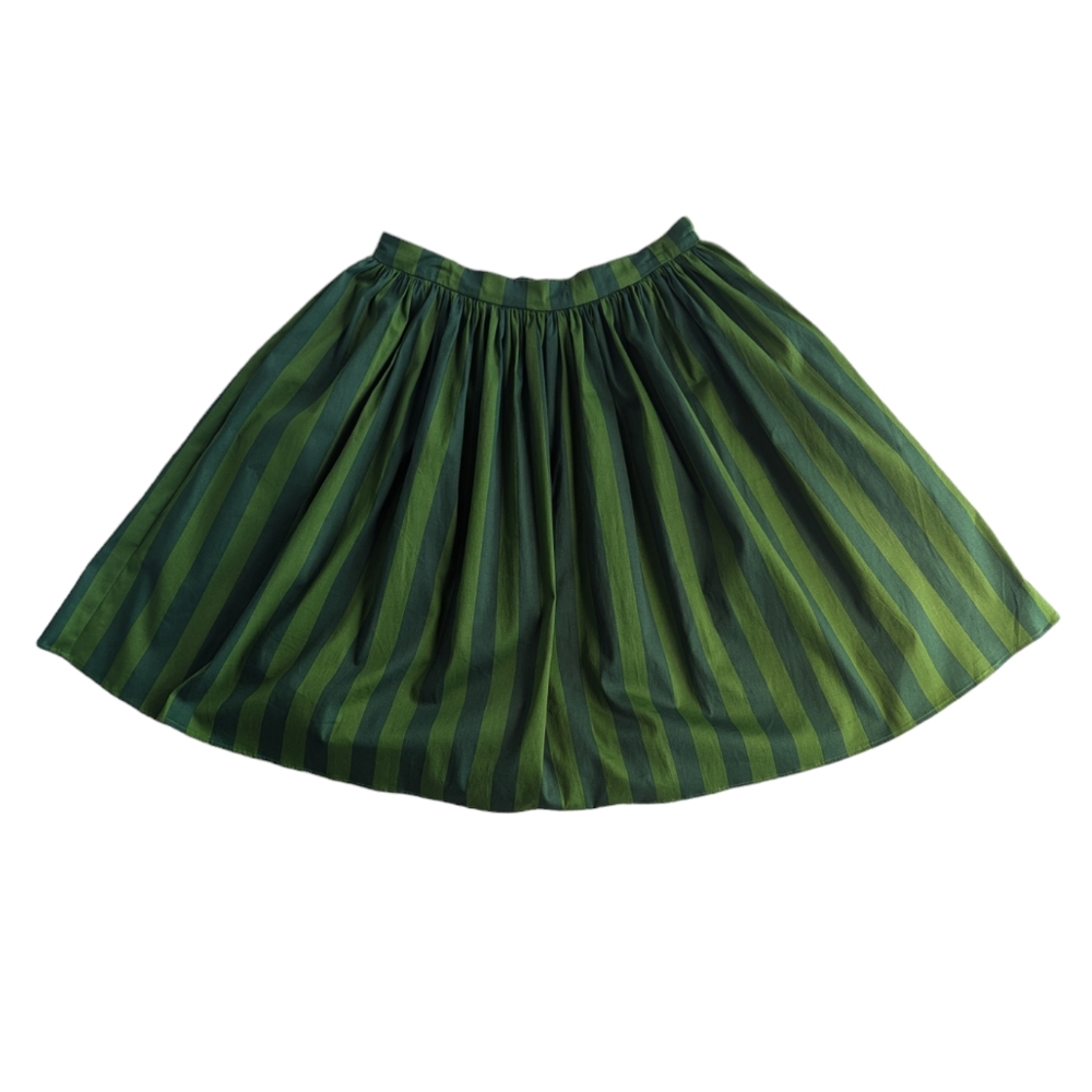 Collectif Green Stripes Skirt UK18 US14